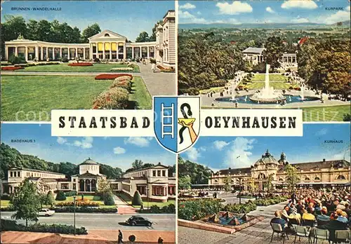 Bad Oeynhausen Brunnen Wandelhalle Badehaus I. Kurpark Kurhaus Kat. Bad Oeynhausen