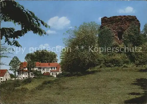Boerninghausen Burgruine mit Forsthaus Limberg Kat. Preussisch Oldendorf