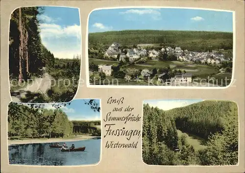 Fussingen Teilansicht Ruderboote Westerwald Kat. Waldbrunn (Westerwald)