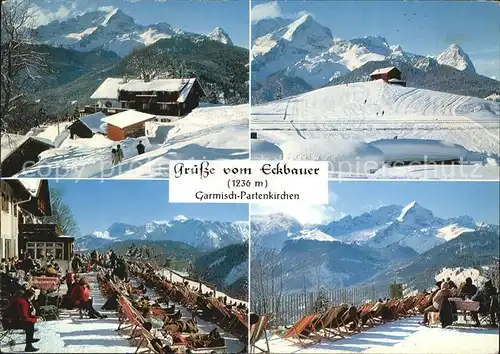 Garmisch Partenkirchen Berggasthof Eckbauer Sonnenterrasse  Kat. Garmisch Partenkirchen