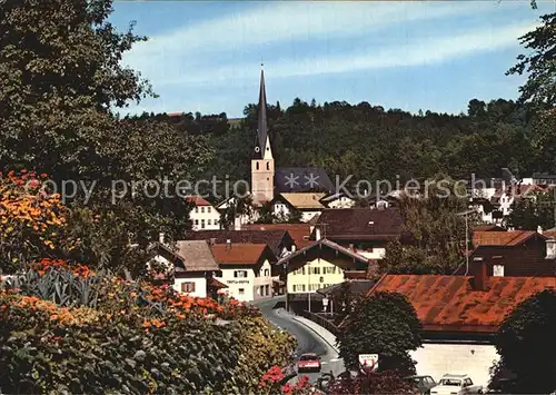 Siegsdorf Oberbayern Ortsansicht mit Kirche Luftkurort Kat. Siegsdorf