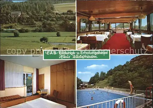 Eisenbach Limburg Haus Waldfrieden EAB Bildungs und Erholungsheim Schwimmbad Kat. Selters (Taunus)