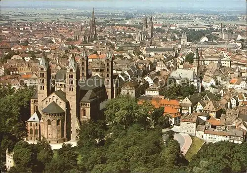 Speyer Rhein Kaiserdom mit Stadt von Osten Fliegeraufnahme Kat. Speyer