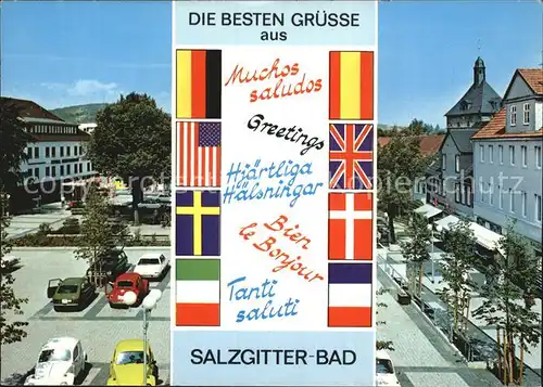 Bad Salzgitter Marktplatz Nationalflaggen Kat. Salzgitter