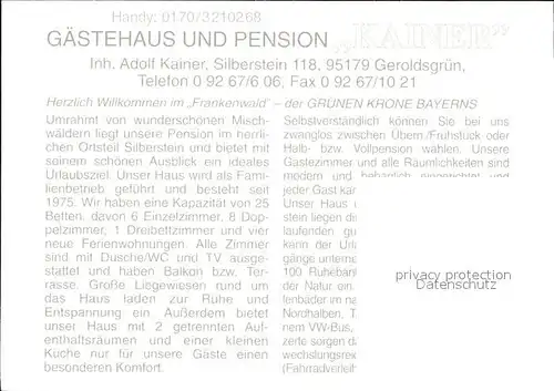 Silberstein Pension Kainer Kat. Geroldsgruen