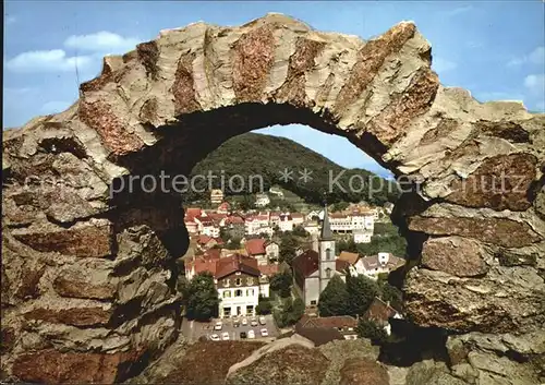 Lindenfels Odenwald Blick durchs Burgfenster Kat. Lindenfels