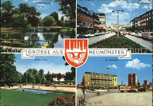 Neumuenster Schleswig Holstein Teichuferweg Renk s Park Am Bahnhof Grossflecken Kat. Neumuenster