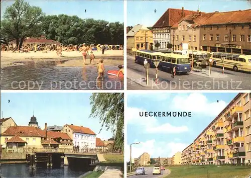 ueckermuende am Haffbad Karl Marx Platz Am Hafen Neubauten Kat. Ueckermuende