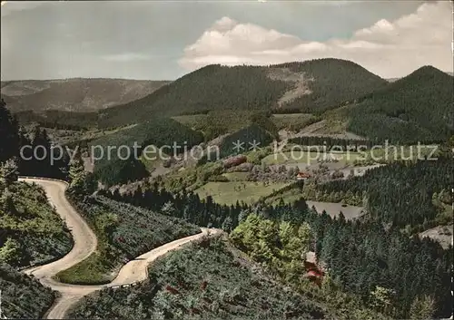 Oppenau Panorama Blick ins Renchtal Braunberg Wasserkopf Schwarzwaldhochstrasse Kat. Oppenau Schwarzwald