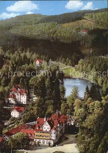 Bad Sachsa Harz Ansicht mit Schmelzteich Fliegeraufnahme Kat. Bad Sachsa