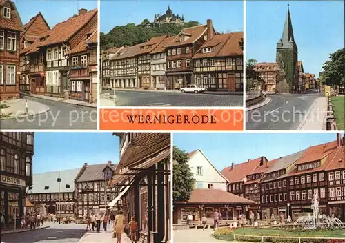 Wernigerode Harz Schloss kleinste Haus Westerntorturm Hotel Gotisches Haus Nikolaiplatz Kat. Wernigerode