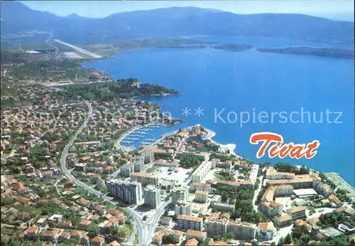 Tivat Fliegeraufnahme mit Hafen Kat. Montenegro