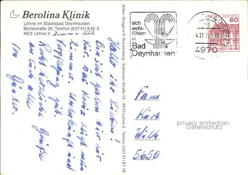 Loehne Berolina Klinik Kat. Loehne