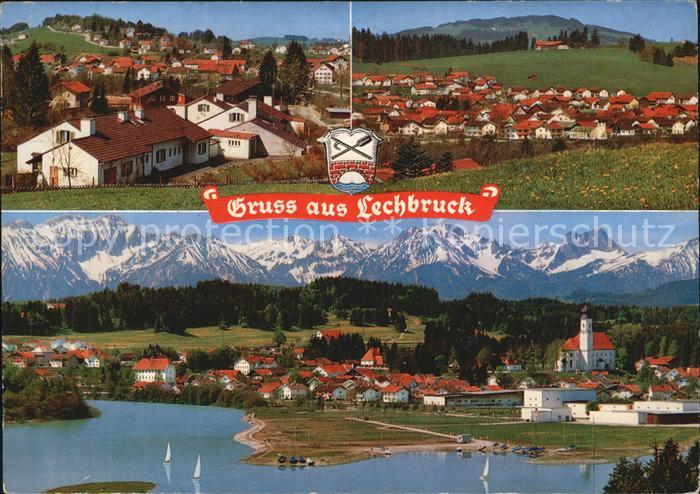 Lechbruck See Panorama mit Tiroler und Allgaeuer Alpen Kat. Lechbruck