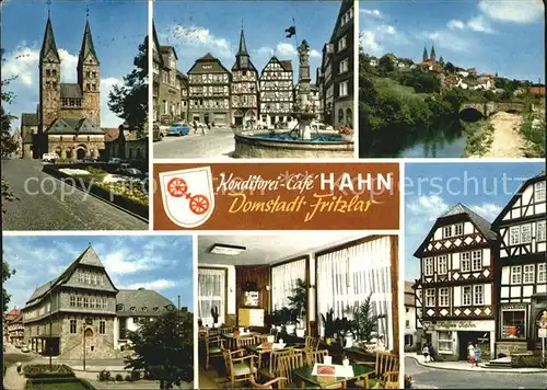 Fritzlar Dom Rathaus Brunnen Konditorei Cafe Hahn Gaststube Kat. Fritzlar