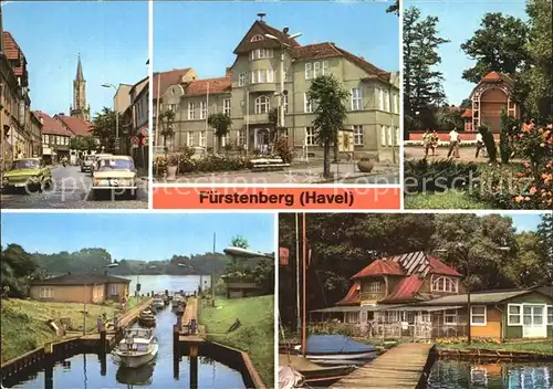 Fuerstenberg Havel Thaelmannstr Rathaus Park des Friedens Havelschleuse Gaststaette Anglerheim Kat. Fuerstenberg