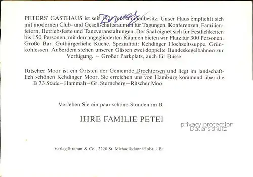 Ritschermoor Peters Gasthaus Kat. Drochtersen