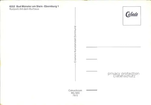 Bad Muenster Stein Ebernburg Kurpark Kurhaus Kat. Bad Muenster am Stein Ebernburg
