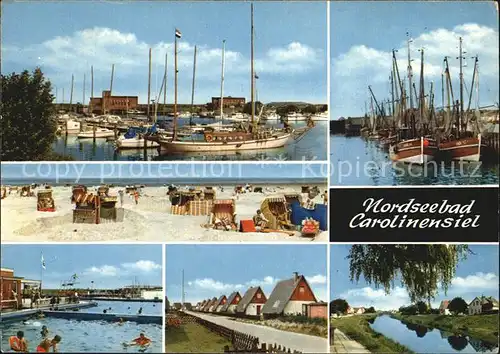 Carolinensiel Harlesiel Ostfriesland Hafen Schwimmbad Strand  Kat. Wittmund