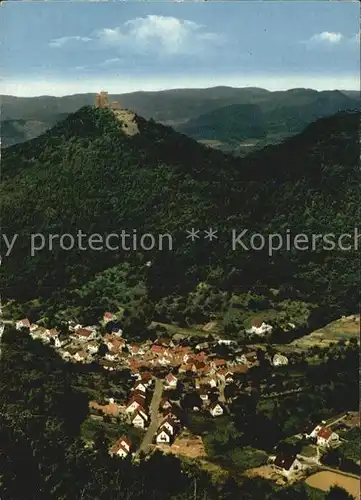 Bindersbach Panorama Blick vom Rehberg Burgruine Kat. Annweiler am Trifels