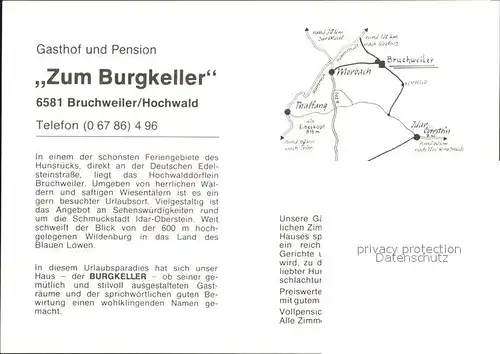 Bruchweiler Baerenbach Burgkeller Pension Gasthaus Kat. Bruchweiler Baerenbach