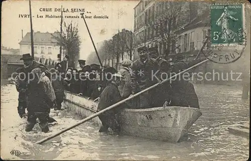 Ivry sur Seine Crue de la Seine Hochwasser Katastrophe Kat. Ivry sur Seine