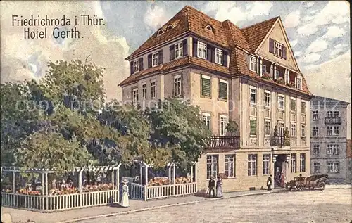 Friedrichroda Hotel Gerth Litho Kat. Friedrichroda