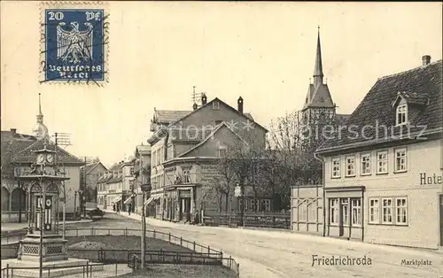 Friedrichroda Marktplatz Kirchturm Kat. Friedrichroda