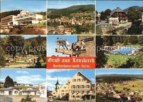 Lenzkirch Panorama Teilansichten Minigolfanlage Schwimmbad Kat. Lenzkirch