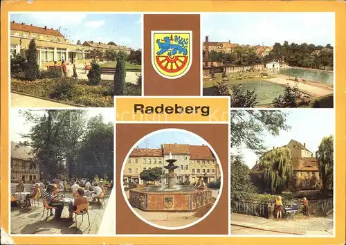 Radeberg Sachsen Suedvorstadt Freibad Konsum Gaststaette Huettermuehle Marktbrunnen Schloss Klippenstein Kat. Radeberg