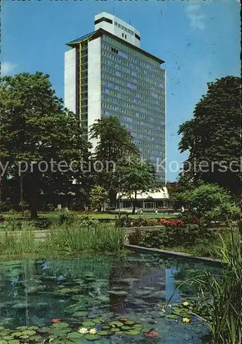 Ludwigshafen Rhein BASF Hochhaus Seerosenteich Kat. Ludwigshafen am Rhein