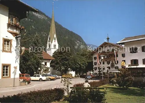 Mayrhofen Zillertal Ortspartie an der Kirche Kat. Mayrhofen