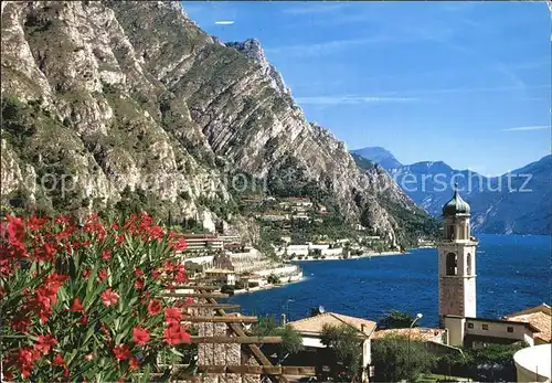 Limone del Garda Ortsansicht mit Kirche Gardasee Alpen