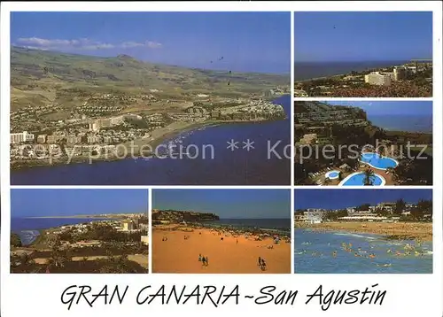 San Agustin Gran Canaria Strand Hotels Swimming Pool Fliegeraufnahme Kat. San Bartolome de Tirajana