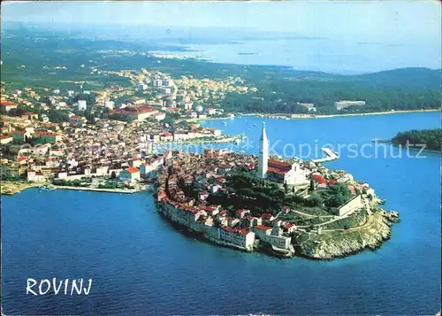 Rovinj Istrien Altstadt Halbinsel Fliegeraufnahme Kat. Hrvatska