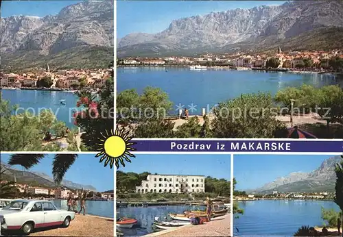 Makarska Dalmatien Panorama Kuestenstadt Hafen Berge Kat. Kroatien