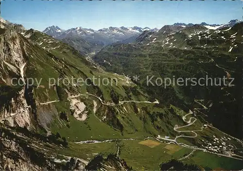 Stuben Vorarlberg mit Flexen und Arlbergstrasse Alpenpass Alpenpanorama Branz Karte Nr 316 Kat. Kloesterle