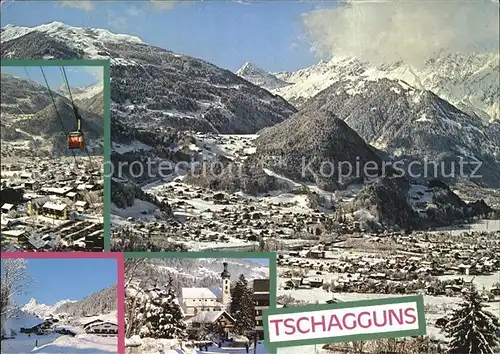Tschagguns Vorarlberg mit Schruns Golm Zimba Winterpanorama Montafon Kat. Tschagguns