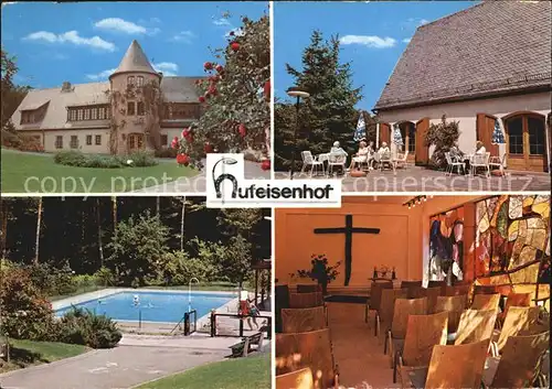 Linsengericht Hufeisenhof Waldhotel Kapelle Swimming Pool Kat. Linsengericht