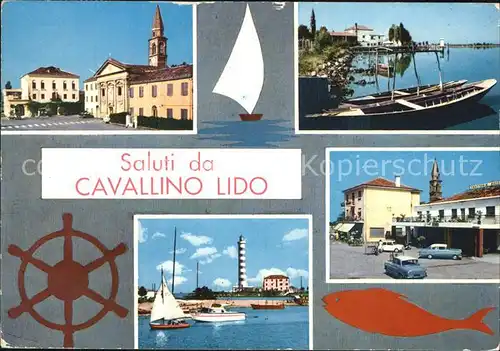 Cavallino Venezia Teilansichten Kirchturm Hafen Leuchtturm Kat. 