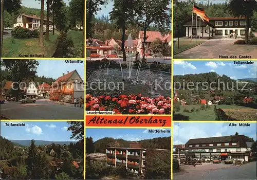 Altenau Harz Kurmittelhaus Leuchtfontaene Haus des Gastes Alte Muehle Muetterheim Ortsmitte Kat. Altenau