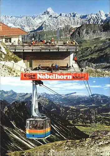 Nebelhorn Aussichtsterrasse der Gipfelhuette Panorama Allgaeuer Alpen Bergbahn Huber Karte Nr 6284 Kat. Oberstdorf