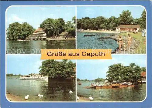 Caputh Gaststaette Am Faehrhaus Strandbad MS Seebad Templin Weisse Flotte Faehre Kat. Schwielowsee