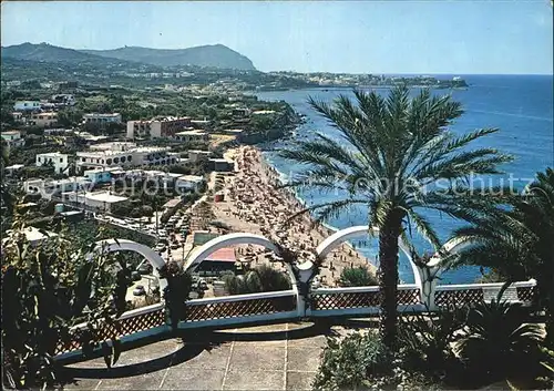 Forio d Ischia Spiaggia di San Francesco Palmen Strand Kueste Kat. 