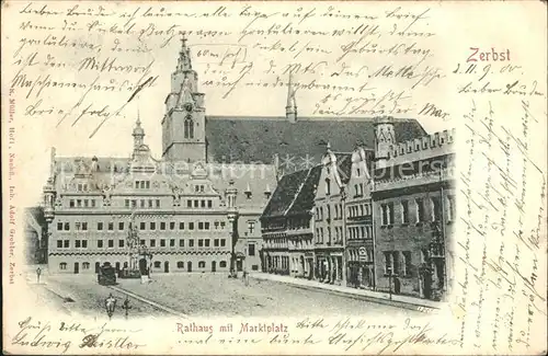 Zerbst Rathaus mit Marktplatz Kat. Zerbst