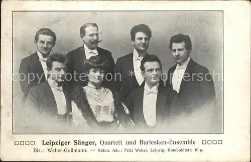 Leipzig Leipziger Saenger Quartett und Burlesken Ensemble Kat. Leipzig