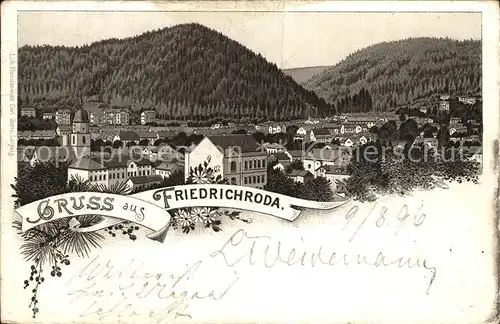 Friedrichroda Panorama Litho Kat. Friedrichroda