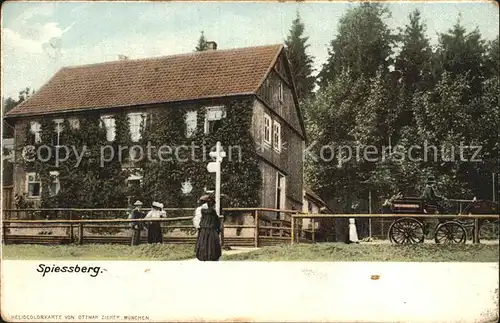 Friedrichroda Haus auf dem Spiessberg Pferdekutsche Kat. Friedrichroda