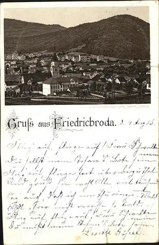 Friedrichroda Ortsansicht mit Kirche Kat. Friedrichroda