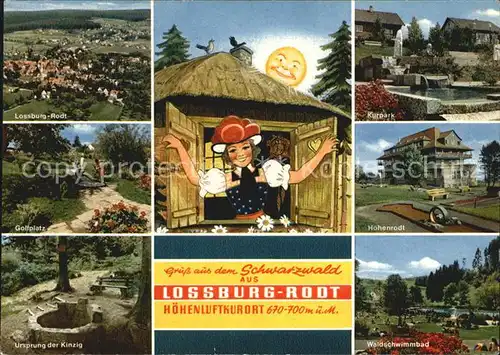 Rodt Lossburg Panorama Golfplatz Ursprung der Kinzig Kurpark Hohenrodt Waldschwimmbad Kat. Lossburg